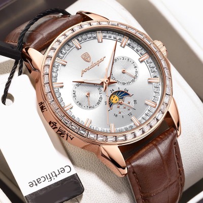 Men's multifunctional trendy calendar watch. It is waterproof, suitable for business occasions, has a luminous function, and is a men's quartz wristwatch